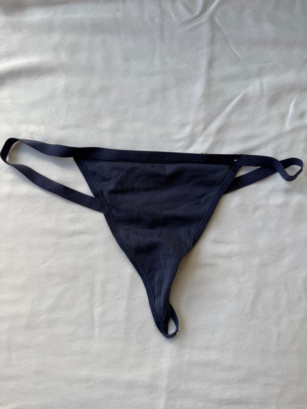 NWOT Mudd Intimates Cotton G-String Thong Blue Strap Detail Size M